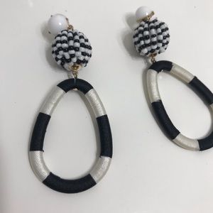 NWOT Fun Black & White Statement Earrings